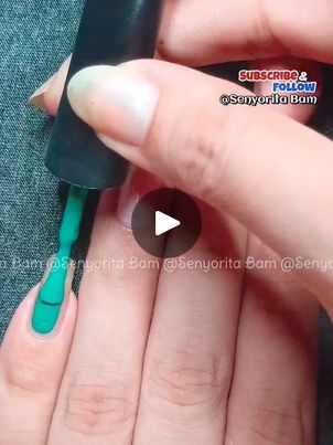 Vibrant Green Nail Art: Smooth Application Technique Showcases Creative Expression on Natural Nails.