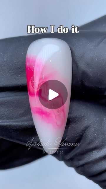 Elegant Gradient Nail Design: Chic Pink and White Blend for Artistic Flair