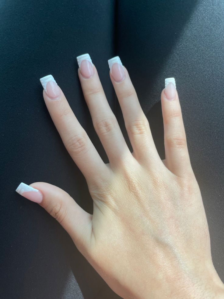 Chic French Tip Nails with Soft Pink Base: Perfect for Any Occasion.