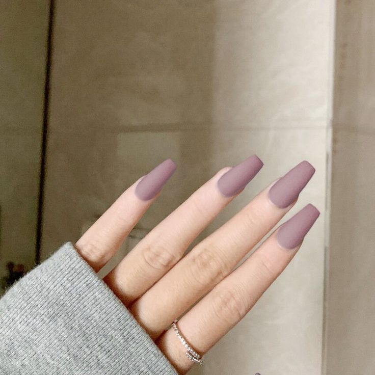 Sophisticated Soft Mauve Matte Nails: Versatile Elegance for Any Occasion.