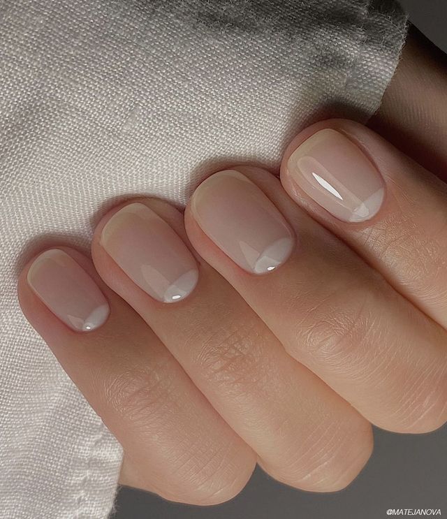 Chic Minimalist Nude Nail Design with Delicate French Tips