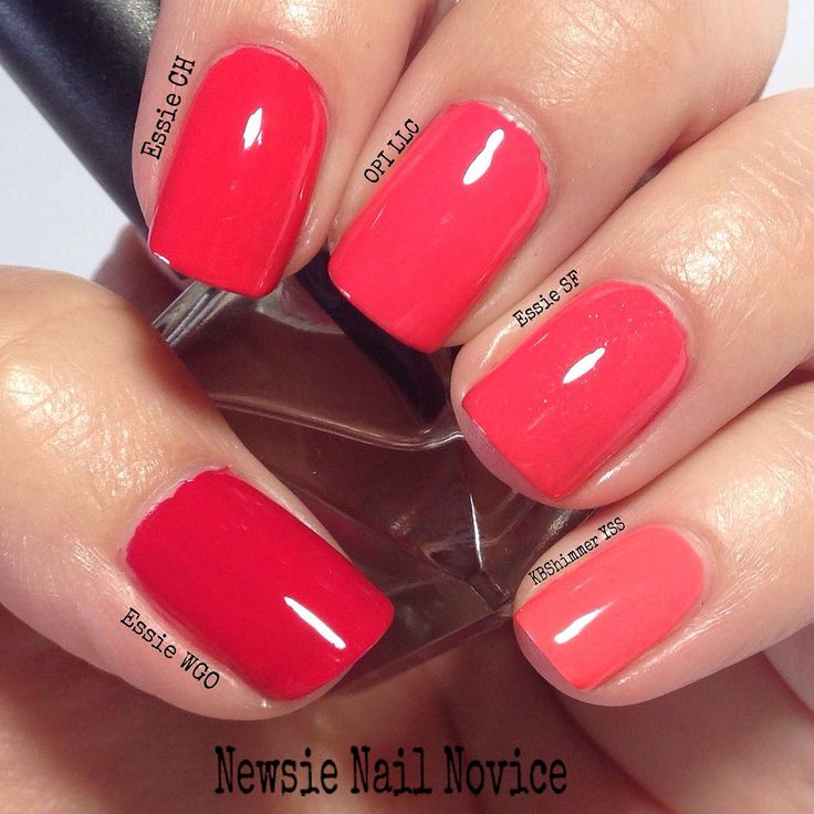 Colorful Coral and Pink Nail Design for a Fun and Fresh Look