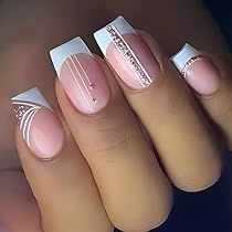 Sophisticated Soft Pink and White Tip Nail Design for Any Occasion