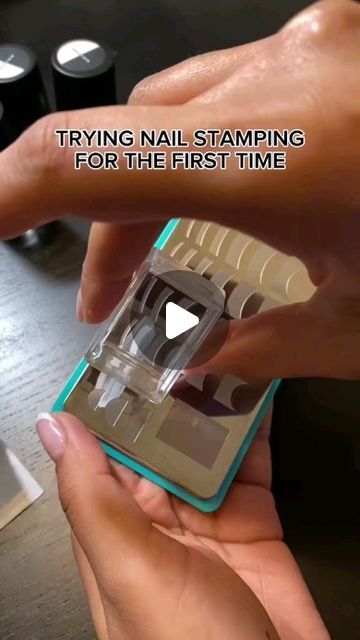 Excitement Builds as User Prepares to Create Unique Nail Art with Stamping Kit.