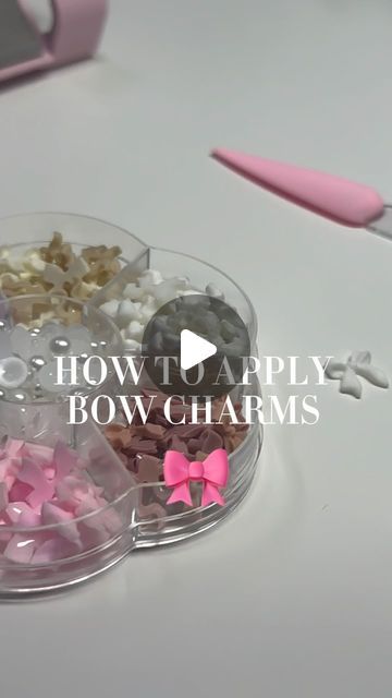 Colorful Bow Charms: A Versatile Nail Art Display in a Circular Organizer