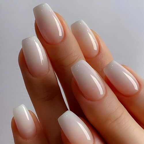 Elegant Ombre Nail Design with Soft Gradient and Glossy Finish.