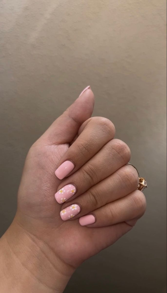 Charming Pink Nail Design: Smooth Matte with Playful Pastel Dots for Elegant Occasions.