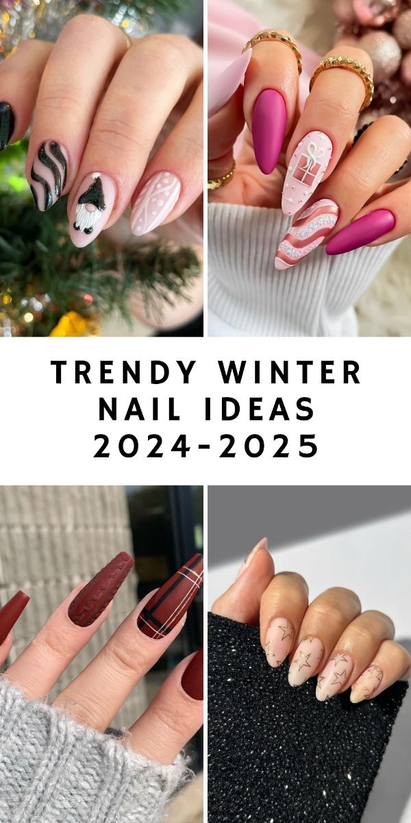 Chic Winter Nail Designs: Festive Colors and Intricate Patterns for a Stylish Season.