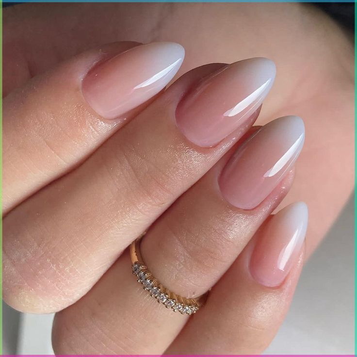 Sophisticated Ombre Almond Nails with Minimalist Charm