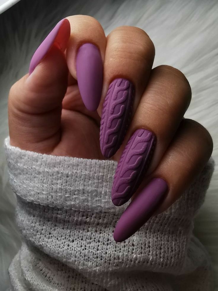 Modern Textured Lavender Nail Design: Elegance Meets Playful Creativity.