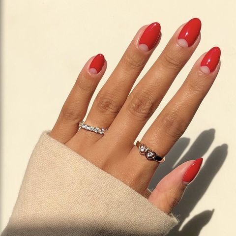 Chic Vibrant Red Nail Design: A Modern Twist on Classic Elegance.