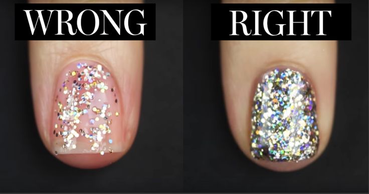 Comparison of Glitter Nail Designs: Sparse vs. Dense Application for Enhanced Appeal.