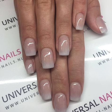 Elegant Ombre Nail Design: Soft Gradient from Pale Nude to Light Pink