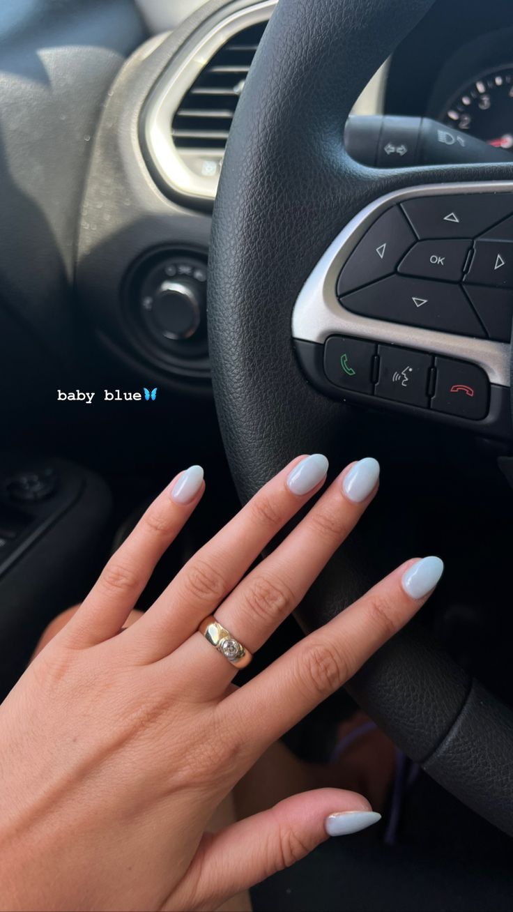 Chic Baby Blue Nail Design: A Perfect Blend of Elegance and Modern Sophistication.