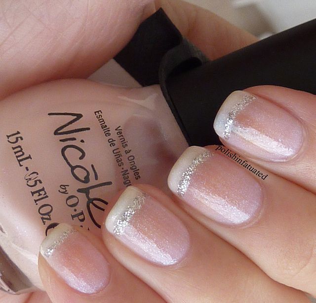 Chic Ombre Nail Design with Sparkling Silver Tips for Any Occasion.