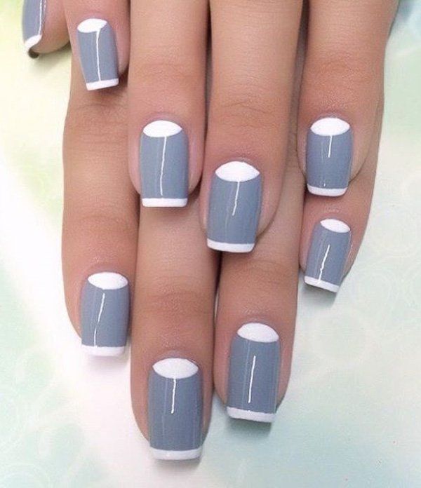 Chic Gray and White Nail Design: A Sophisticated Blend of Elegance and Trendiness.