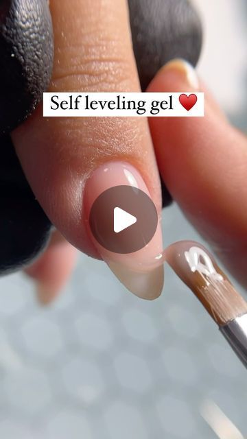 Expert Nail Artistry: Smooth, Glossy Self-Leveling Gel Application Technique.