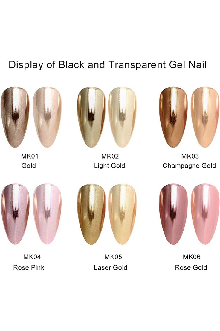 Elegant Nail Design Display Showcasing Chic Metallic Gel Colors