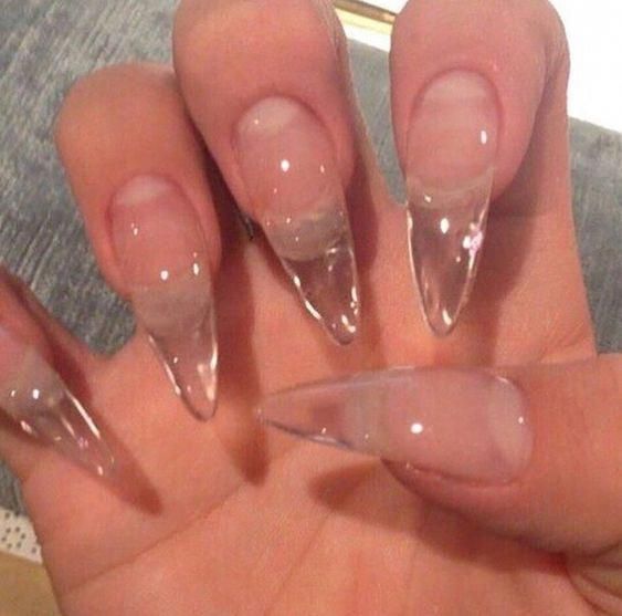 Chic Gradient Stiletto Acrylic Nails: Luminous Nude to Ombre Elegance