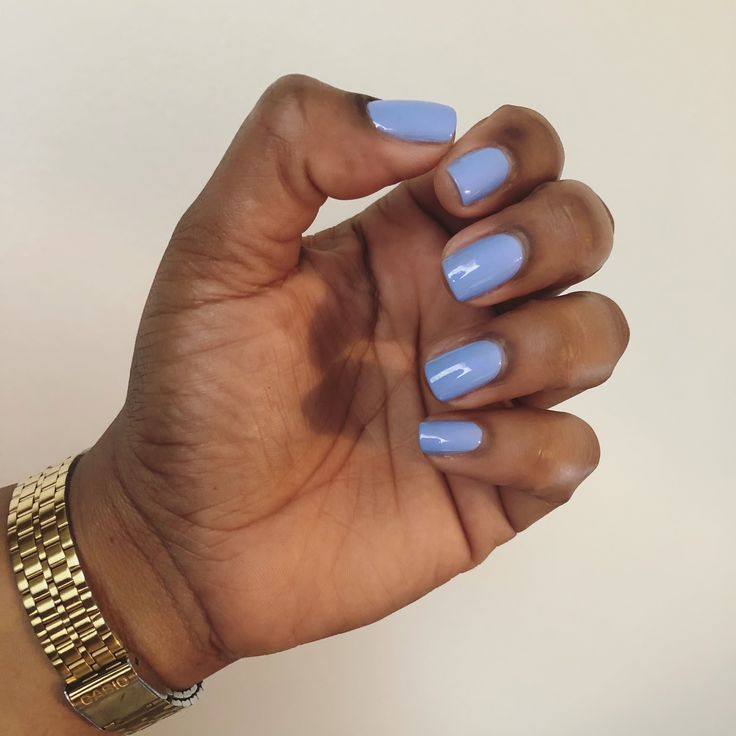 Elegant Pastel Blue Manicure: A Versatile Polish with a Smooth, Glossy Finish.