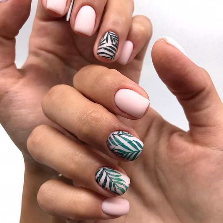 Vibrant Tropical Pastel Nail Design with Matte and Glossy Accents