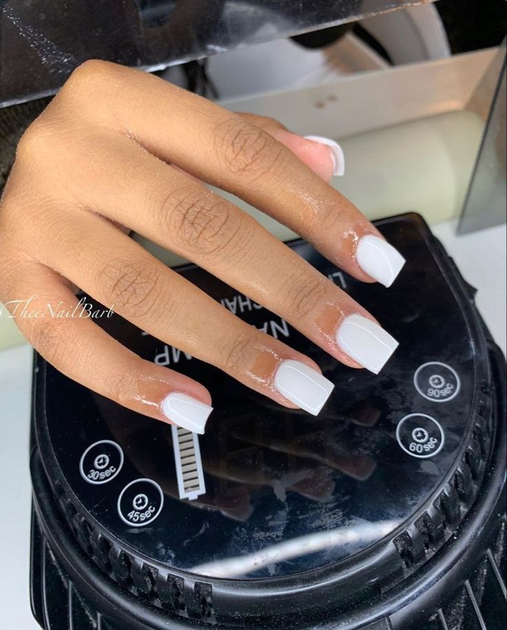 Chic and Versatile Elegant White Square Nails for Any Occasion.