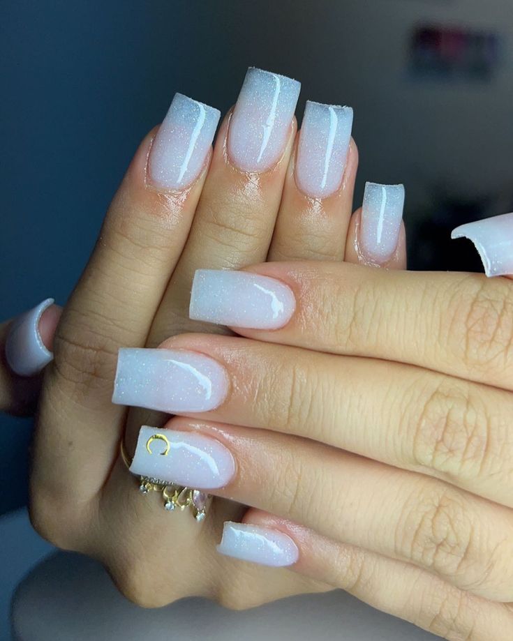 Elegant Ombre Nail Design with Soft Gradient and Subtle Shimmer