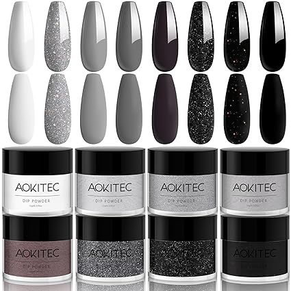 Chic Nail Designs: Sleek Color Palette with Matte, Glossy, and Sparkling Options