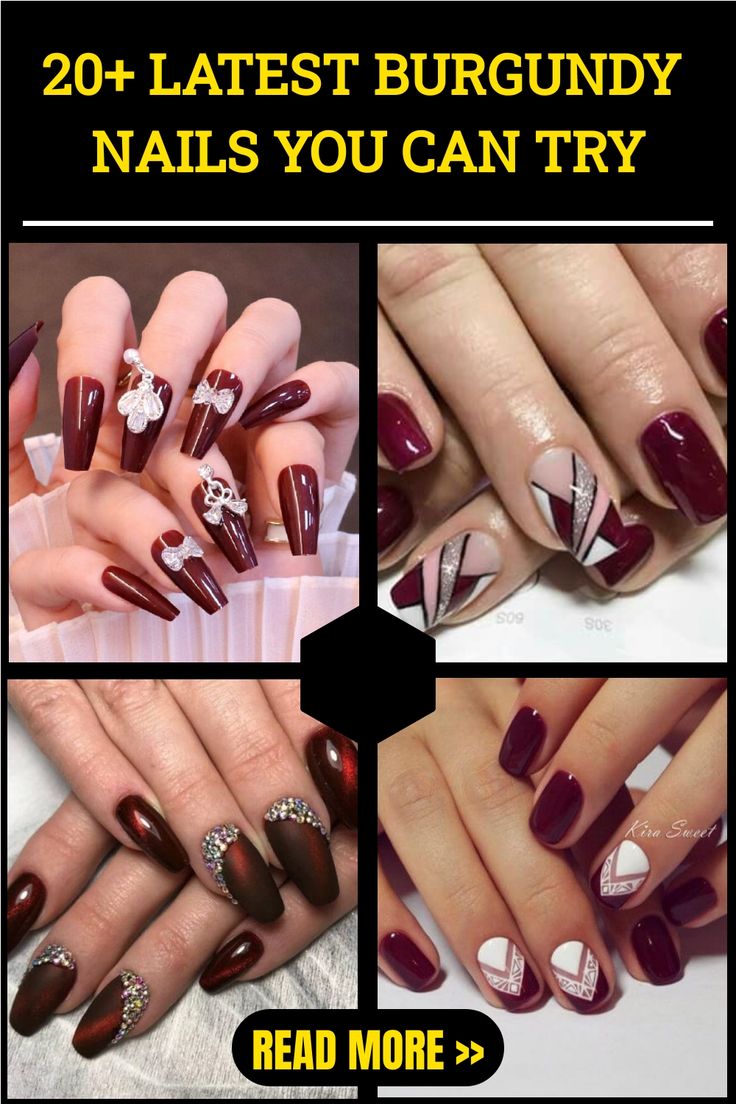 Elegant Burgundy Nail Designs: Striking Aesthetics with Intricate Customization