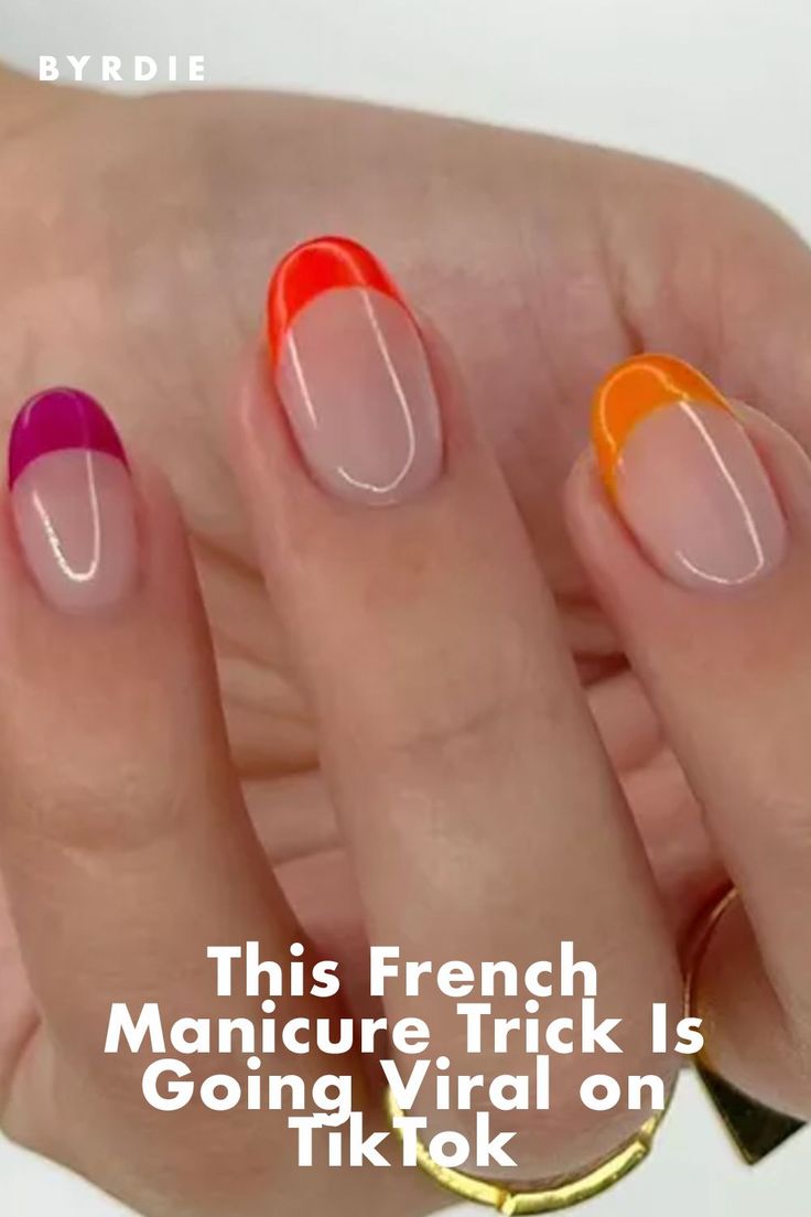 Vibrant French Manicure: A Playful Twist with Colorful Tips