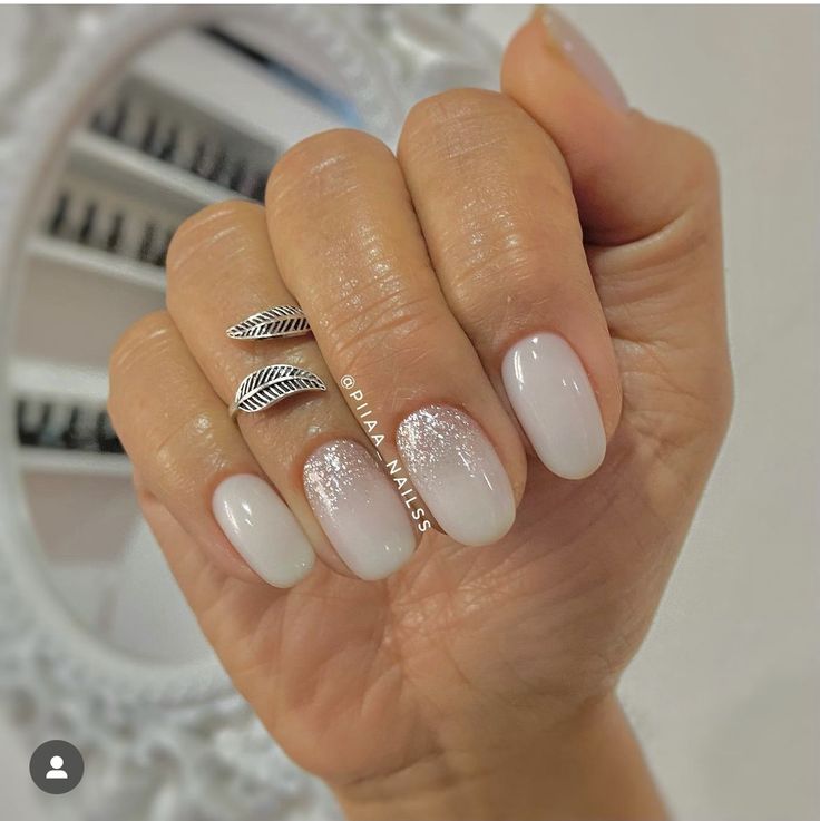 Chic Ombre Nail Design with Shimmer and Sophisticated Glossy Finish