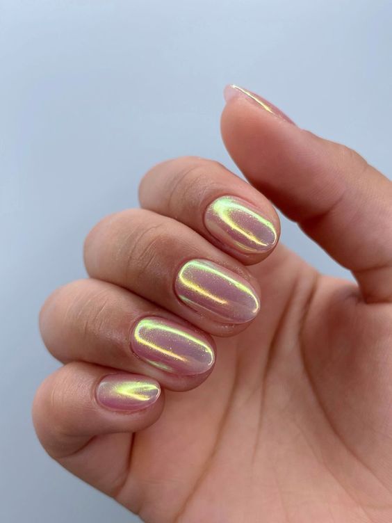 Chic Iridescent Pastel Nail Design for Everyday Elegance and Special Occasions.