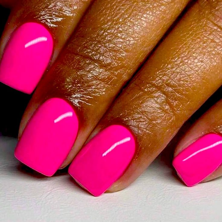 Bold Pink Nail Design: Modern Square Shape for Confident, Statement Looks