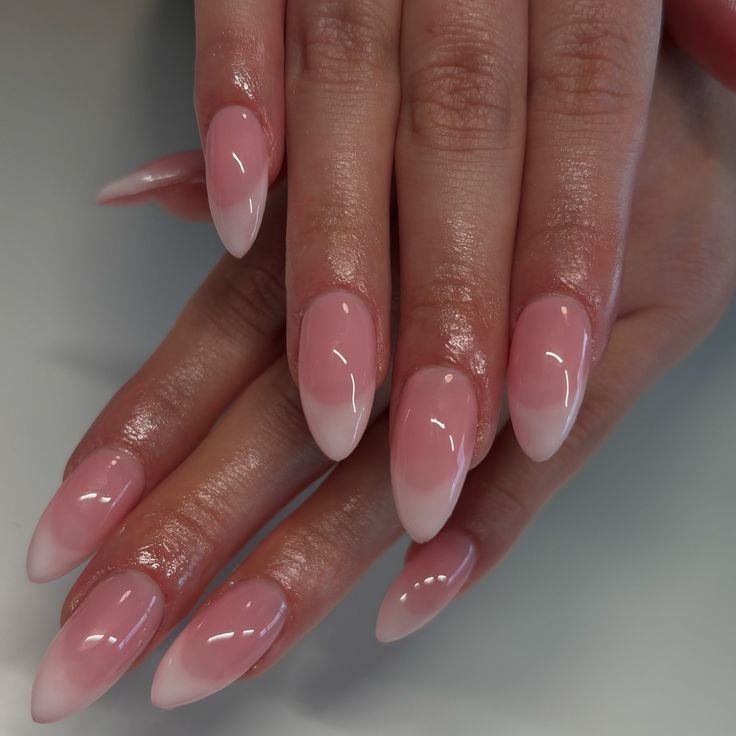 Sophisticated Ombre Stiletto Nails: Soft Pink to Striking White Tips