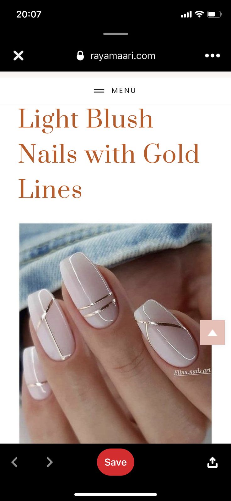 Ombre Nails With Gold Lines