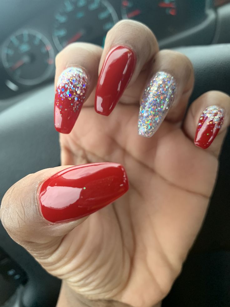 Glamorous Glittering Red Nails: Sparkling Elegance for Every Occasion