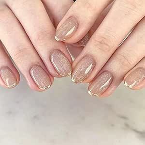 Sophisticated Elegant Nude Nail Design with Shimmer and Classic French Tips.