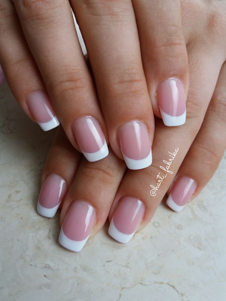 Timeless Elegance: Classic Soft Pink French Manicure with White Tips