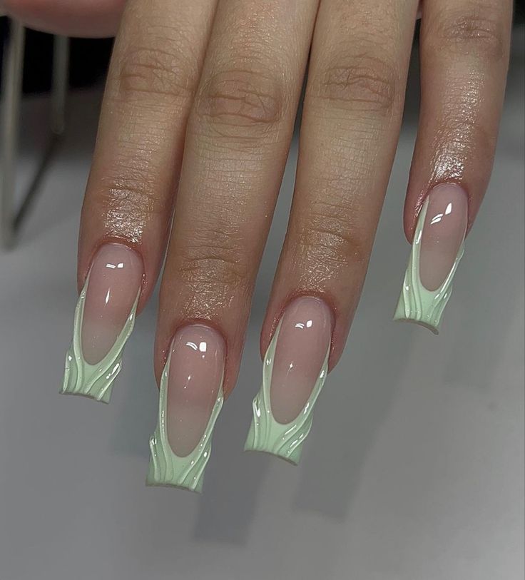 Striking Translucent and Pastel Nail Design: A Fusion of Elegance and Playfulness.